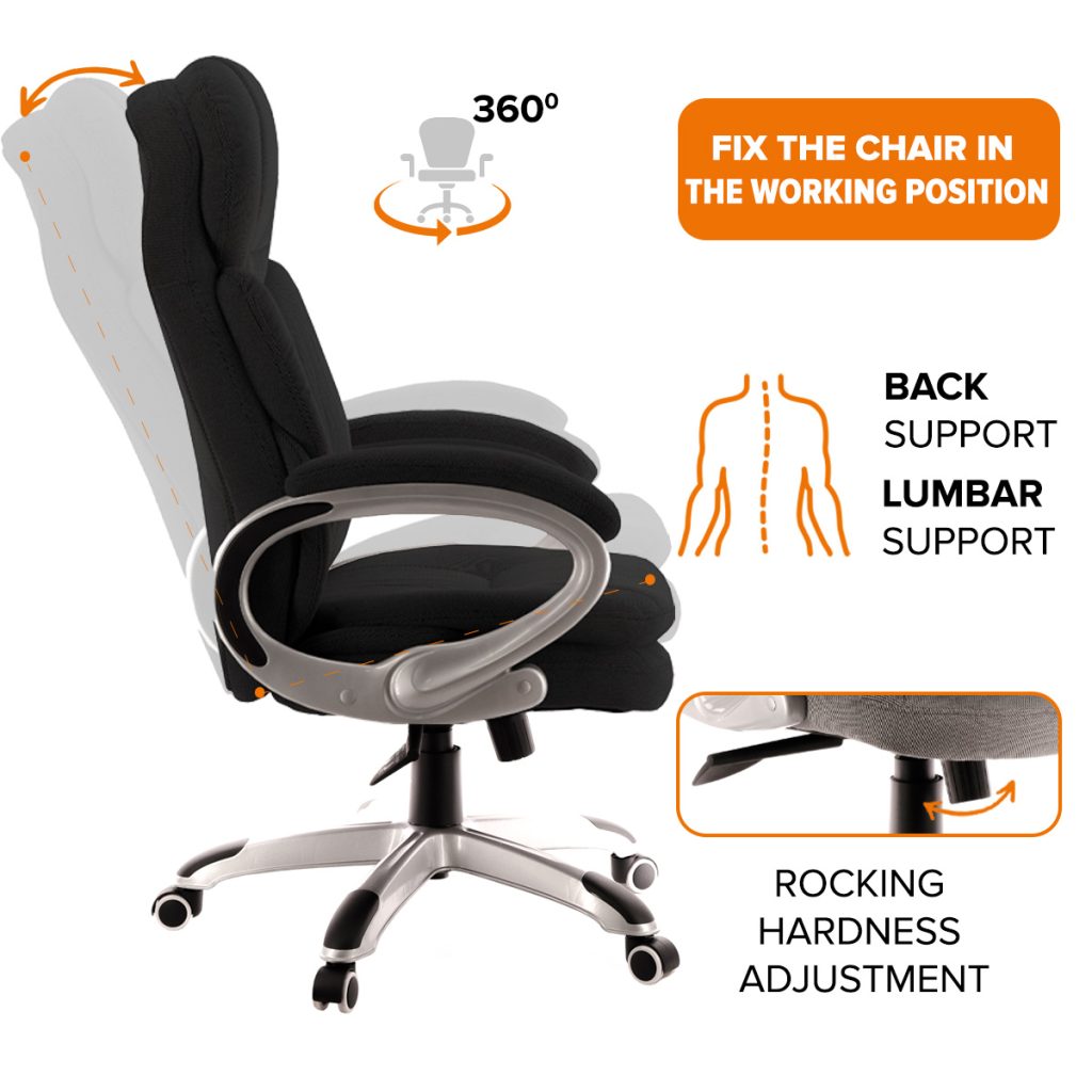 features chairs breedge boss t fabric black